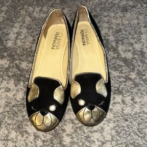 Chiara Ferragni I Feel Loafers / dog bear Patch Slippers